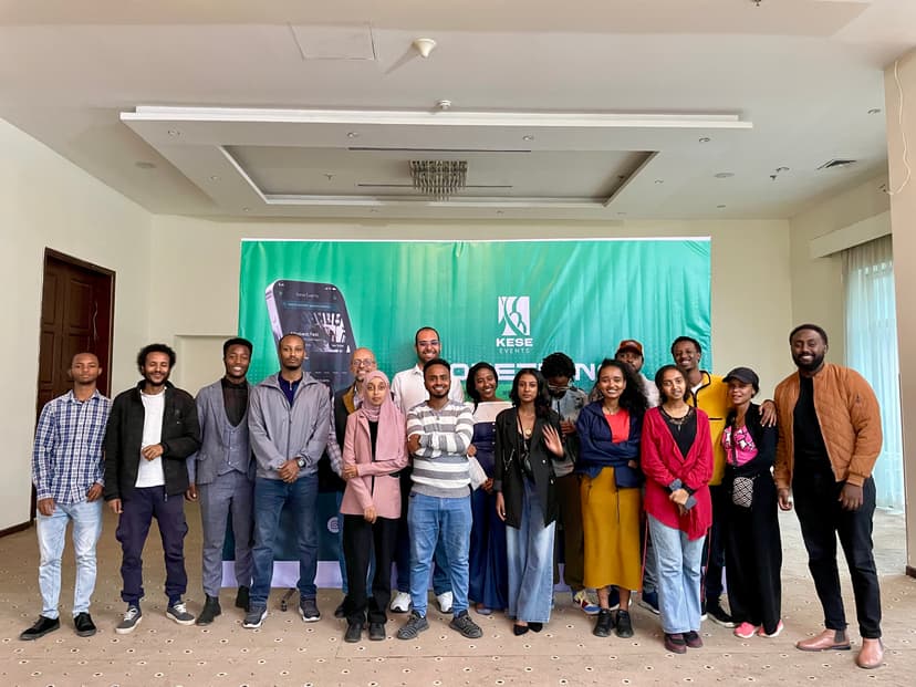 Professional group photo of attendees at business event